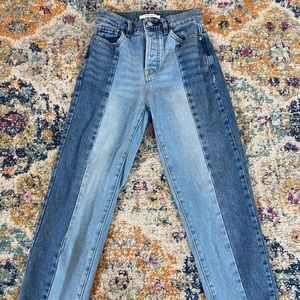 PacSun Two Panel High Waisted Straight Leg Jeans